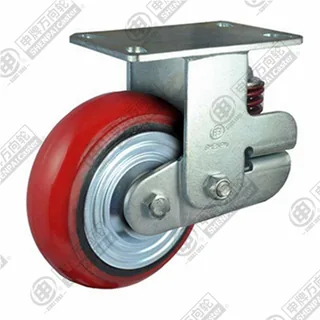 5" Top Plate Fixed Caster, Iron Core Polyurethane Wheel