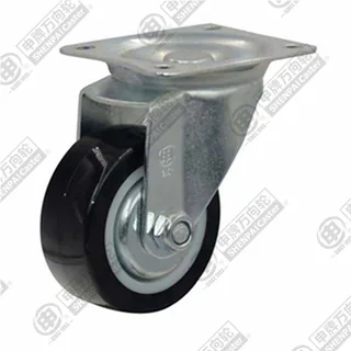 2" Top Plate Swivel Caster, Plastic-core Polyurethane Wheel