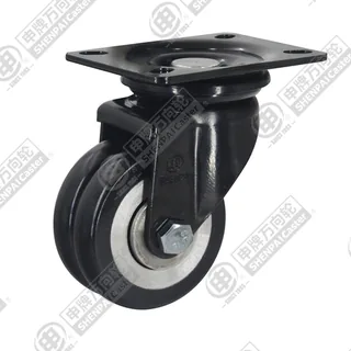 3" Top Plate Swivel Caster, Aluminum Core Polyurethane Wheel