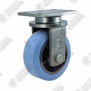 6" Top Plate Fixed Caster, Iron Core Nylon Wheel