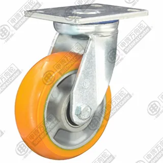 4" Top Plate Swivel Caster, Aluminum Core Polyurethane Wheel
