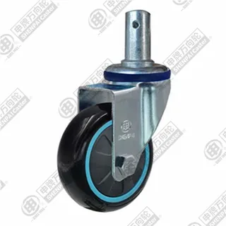 3" Round Stem Swivel Caster, Plastic-core Polyurethane Wheel