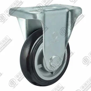 4" Top Plate Fixed Caster, Plastic-core Polyurethane Wheel