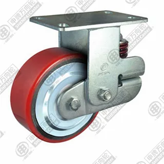 5" Top Plate Fixed Caster, Iron Core Polyurethane Wheel