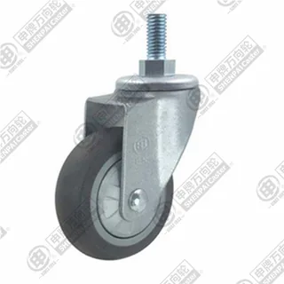 3" Threaded Stem Swivel Caster, Plastic-core TPE Wheel, M12*25