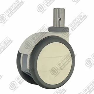 4" Round Stem Swivel Caster, Plastic-core TPE Wheel