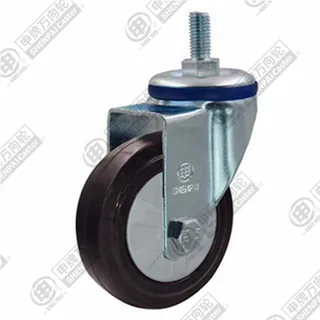 3" Threaded Stem Swivel Caster, Nylon Core Rubber Wheel, M12*25