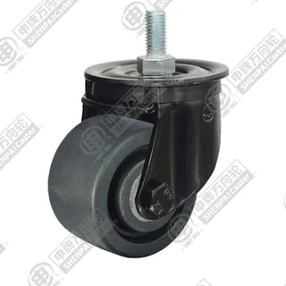 2.5" Threaded Stem Swivel Caster, Integral Nylon Wheel, M12*25
