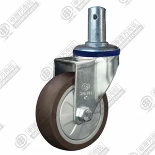 3" Round Stem Swivel Caster, Plastic-core TPE Wheel