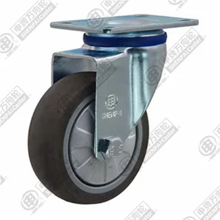 3" Top Plate Swivel Caster, Plastic-core TPE Wheel