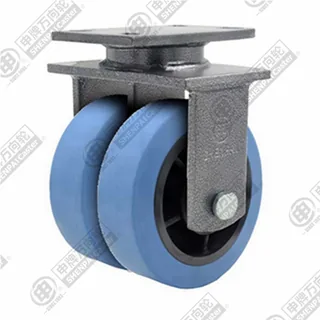 6" Top Plate Fixed Caster, Iron Core Nylon Wheel