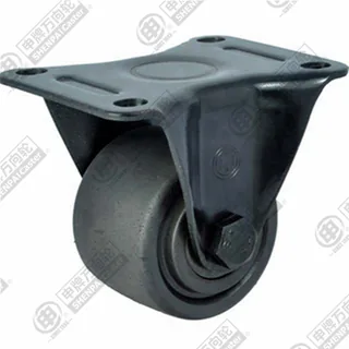 3" Top Plate Fixed Caster, Integral Nylon Wheel