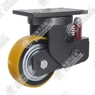 5" Top Plate Swivel Caster, Iron Core Polyurethane Wheel