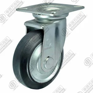 3" Top Plate Swivel Caster, Steel Core Rubber Wheel