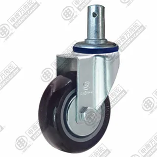 3" Round Stem Swivel Caster, Plastic-core Nylon Wheel