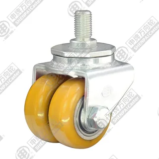 4" Threaded Stem Swivel Caster, Iron Core Polyurethane Wheel, M20*32