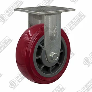 4" Top Plate Fixed Caster, Plastic-core Polyurethane Wheel