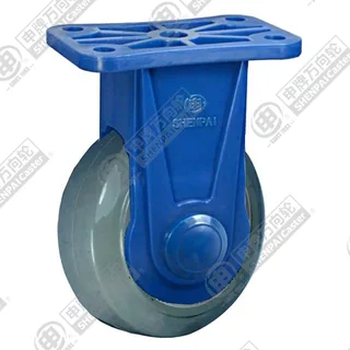 5" Top Plate Fixed Caster, Nylon Core Rubber Wheel