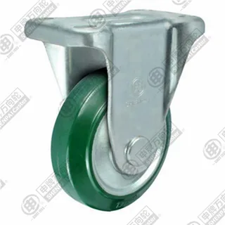 3" Top Plate Fixed Caster, Steel Core Rubber Wheel