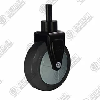 6" Bolt Hole Fixed Caster, Nylon Core Rubber Wheel