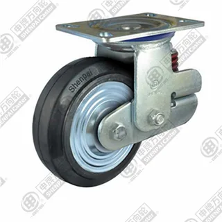 5" Top Plate Swivel Caster, Iron Core Rubber Wheel