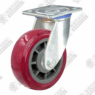 4" Top Plate Swivel Caster, Plastic-core Polyurethane Wheel
