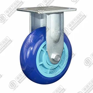 4" Top Plate Fixed Caster, Plastic-core Polyurethane Wheel