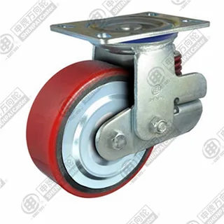 6" Top Plate Swivel Caster, Iron Core Polyurethane Wheel