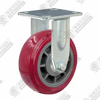 4" Top Plate Fixed Caster, Plastic-core Polyurethane Wheel
