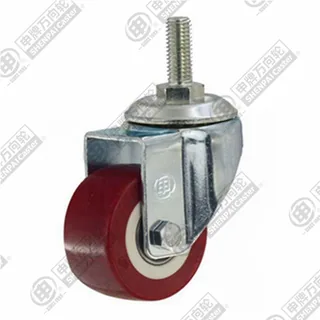 1.5" Threaded Stem Swivel Caster, Plastic-core Polyurethane Wheel, M10*25