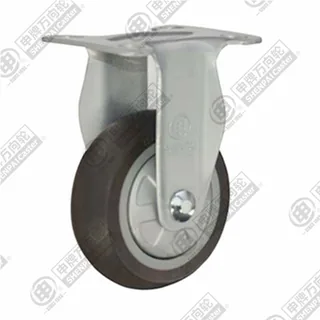 3" Top Plate Fixed Caster, Plastic-core TPE Wheel