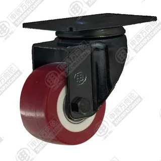 1.5" Top Plate Swivel Caster, Plastic-core Polyurethane Wheel