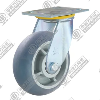 5" Top Plate Swivel Caster, Plastic-core TPE Wheel