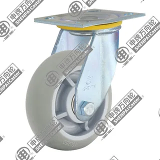 4" Top Plate Swivel Caster, Plastic-core TPE Wheel