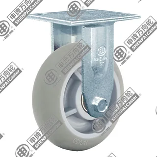 4" Top Plate Fixed Caster, Plastic-core TPE Wheel