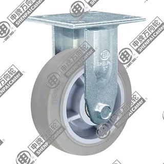 4" Top Plate Fixed Caster, Plastic-core TPE Wheel