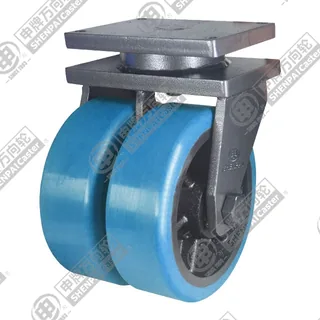 10" Top Plate Swivel Caster, Iron Core Polyurethane Wheel