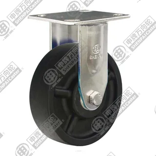 4" Top Plate Fixed Caster, Stainless Steel Frame, High Temperature Nylon Wheel