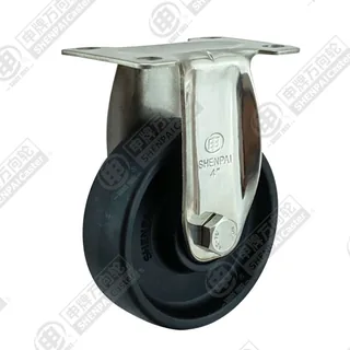 3" Top Plate Fixed Caster, Stainless Steel Frame, High Temperature Nylon Wheel